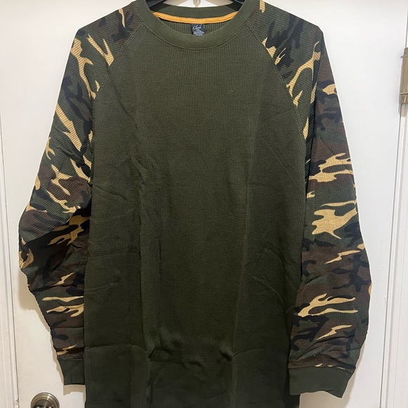 Green Color Army Green Camo Thermal Men's Thermal long sleeves - NEW - Picture 6 of 6